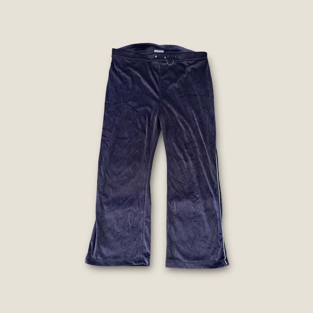 Vintage Y2K Zoey Beth Velour Track Pants Faded Navy 3X